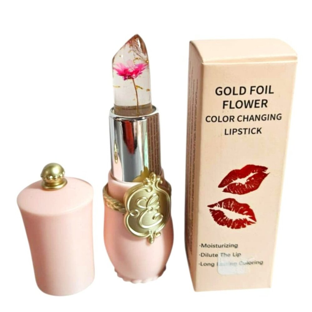$5 if Bundled! New Gold Foil Flower Color Changing Moisturizing Lipstick